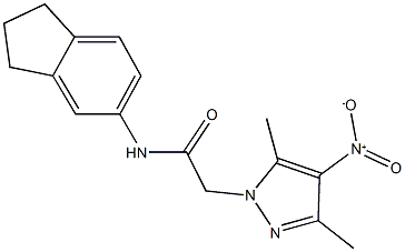 N-(2,3-dihydro-1H-inden-5-yl)-2-{4-nitro-3,5-dimethyl-1H-pyrazol-1-yl}acetamide Struktur