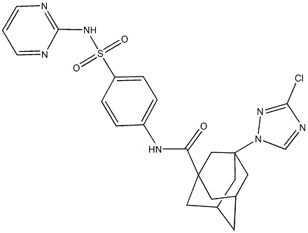 3-(3-chloro-1H-1,2,4-triazol-1-yl)-N-{4-[(2-pyrimidinylamino)sulfonyl]phenyl}-1-adamantanecarboxamide Struktur