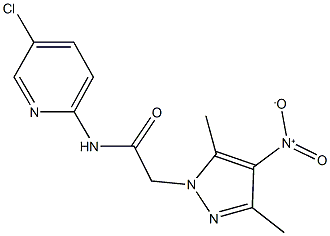 N-(5-chloro-2-pyridinyl)-2-{4-nitro-3,5-dimethyl-1H-pyrazol-1-yl}acetamide Struktur