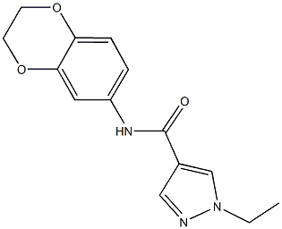 N-(2,3-dihydro-1,4-benzodioxin-6-yl)-1-ethyl-1H-pyrazole-4-carboxamide Struktur