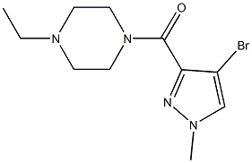 1-[(4-bromo-1-methyl-1H-pyrazol-3-yl)carbonyl]-4-ethylpiperazine Struktur