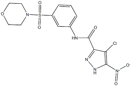 4-chloro-5-nitro-N-[3-(4-morpholinylsulfonyl)phenyl]-1H-pyrazole-3-carboxamide Struktur