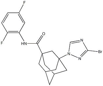 3-(3-bromo-1H-1,2,4-triazol-1-yl)-N-(2,5-difluorophenyl)-1-adamantanecarboxamide Struktur