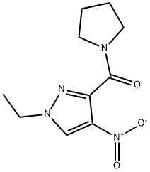 1-ethyl-4-nitro-3-(1-pyrrolidinylcarbonyl)-1H-pyrazole Struktur