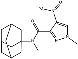 N-(1-adamantyl)-4-nitro-N,1-dimethyl-1H-pyrazole-3-carboxamide Struktur