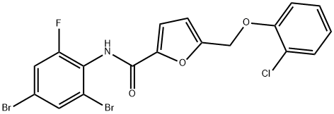 5-[(2-chlorophenoxy)methyl]-N-(2,4-dibromo-6-fluorophenyl)-2-furamide Struktur