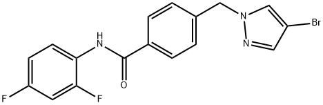 4-[(4-bromo-1H-pyrazol-1-yl)methyl]-N-(2,4-difluorophenyl)benzamide Struktur