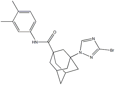 3-(3-bromo-1H-1,2,4-triazol-1-yl)-N-(3,4-dimethylphenyl)-1-adamantanecarboxamide Struktur