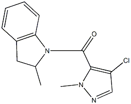 1-[(4-chloro-1-methyl-1H-pyrazol-5-yl)carbonyl]-2-methylindoline Struktur