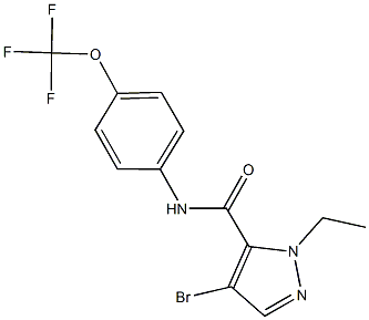 4-bromo-1-ethyl-N-[4-(trifluoromethoxy)phenyl]-1H-pyrazole-5-carboxamide Struktur