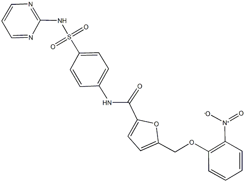 5-({2-nitrophenoxy}methyl)-N-{4-[(2-pyrimidinylamino)sulfonyl]phenyl}-2-furamide Struktur