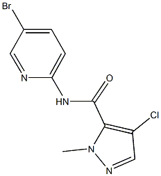 N-(5-bromo-2-pyridinyl)-4-chloro-1-methyl-1H-pyrazole-5-carboxamide Struktur