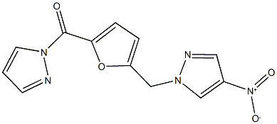 4-nitro-1-{[5-(1H-pyrazol-1-ylcarbonyl)-2-furyl]methyl}-1H-pyrazole Struktur