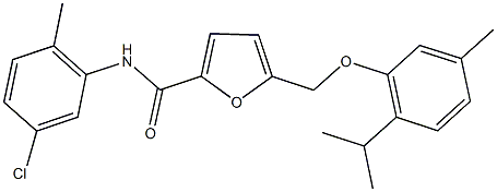 N-(5-chloro-2-methylphenyl)-5-[(2-isopropyl-5-methylphenoxy)methyl]-2-furamide Struktur