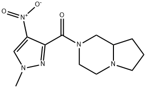 2-({4-nitro-1-methyl-1H-pyrazol-3-yl}carbonyl)octahydropyrrolo[1,2-a]pyrazine Struktur