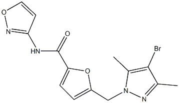 5-[(4-bromo-3,5-dimethyl-1H-pyrazol-1-yl)methyl]-N-(3-isoxazolyl)-2-furamide Struktur