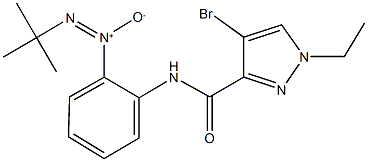 4-bromo-N-[2-(tert-butyl-NON-azoxy)phenyl]-1-ethyl-1H-pyrazole-3-carboxamide Struktur