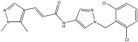 N-[1-(2,6-dichlorobenzyl)-1H-pyrazol-4-yl]-3-(1,5-dimethyl-1H-pyrazol-4-yl)acrylamide Struktur