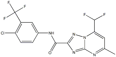 N-[4-chloro-3-(trifluoromethyl)phenyl]-7-(difluoromethyl)-5-methyl[1,2,4]triazolo[1,5-a]pyrimidine-2-carboxamide Struktur