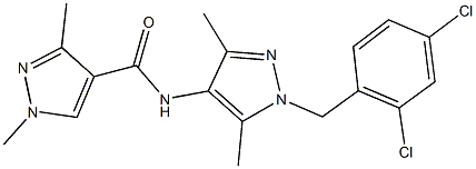 N-[1-(2,4-dichlorobenzyl)-3,5-dimethyl-1H-pyrazol-4-yl]-1,3-dimethyl-1H-pyrazole-4-carboxamide Struktur