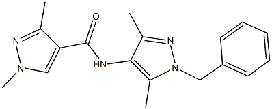 N-(1-benzyl-3,5-dimethyl-1H-pyrazol-4-yl)-1,3-dimethyl-1H-pyrazole-4-carboxamide Struktur