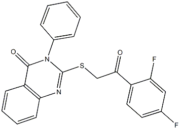 2-{[2-(2,4-difluorophenyl)-2-oxoethyl]sulfanyl}-3-phenyl-4(3H)-quinazolinone Struktur