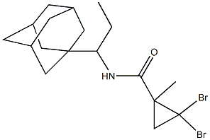 N-[1-(1-adamantyl)propyl]-2,2-dibromo-1-methylcyclopropanecarboxamide Struktur