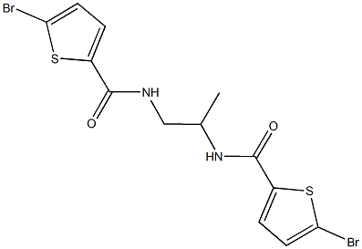 5-bromo-N-(2-{[(5-bromo-2-thienyl)carbonyl]amino}-1-methylethyl)-2-thiophenecarboxamide Struktur