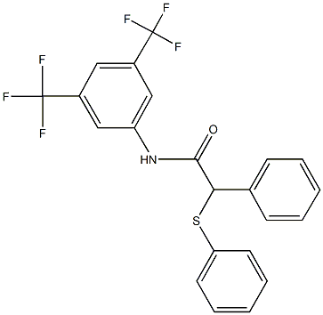 N-[3,5-bis(trifluoromethyl)phenyl]-2-phenyl-2-(phenylsulfanyl)acetamide Struktur