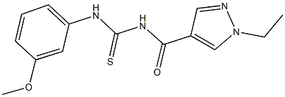 N-[(1-ethyl-1H-pyrazol-4-yl)carbonyl]-N'-(3-methoxyphenyl)thiourea Struktur