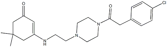 3-[(2-{4-[(4-chlorophenyl)acetyl]-1-piperazinyl}ethyl)amino]-5,5-dimethyl-2-cyclohexen-1-one Struktur