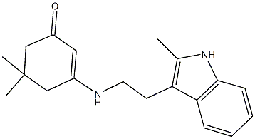 5,5-dimethyl-3-{[2-(2-methyl-1H-indol-3-yl)ethyl]amino}-2-cyclohexen-1-one Struktur