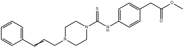 methyl (4-{[(4-cinnamyl-1-piperazinyl)carbothioyl]amino}phenyl)acetate Struktur