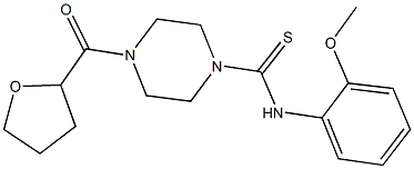 N-(2-methoxyphenyl)-4-(tetrahydro-2-furanylcarbonyl)-1-piperazinecarbothioamide Struktur