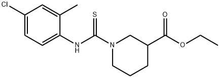 ethyl 1-[(4-chloro-2-methylanilino)carbothioyl]-3-piperidinecarboxylate Struktur