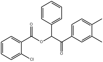 2-(3,4-dimethylphenyl)-2-oxo-1-phenylethyl 2-chlorobenzoate Struktur