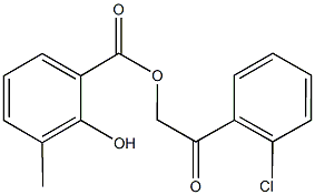 2-(2-chlorophenyl)-2-oxoethyl 2-hydroxy-3-methylbenzoate Struktur