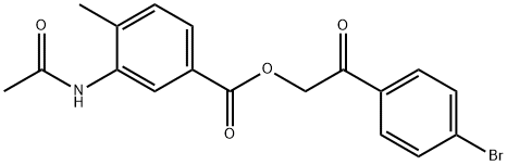 2-(4-bromophenyl)-2-oxoethyl 3-(acetylamino)-4-methylbenzoate Struktur