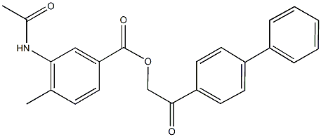 2-[1,1'-biphenyl]-4-yl-2-oxoethyl 3-(acetylamino)-4-methylbenzoate Struktur