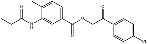 2-(4-chlorophenyl)-2-oxoethyl 4-methyl-3-(propionylamino)benzoate Struktur