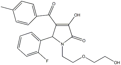 5-(2-fluorophenyl)-3-hydroxy-1-[2-(2-hydroxyethoxy)ethyl]-4-(4-methylbenzoyl)-1,5-dihydro-2H-pyrrol-2-one Struktur