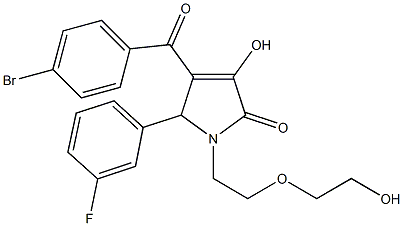 4-(4-bromobenzoyl)-5-(3-fluorophenyl)-3-hydroxy-1-[2-(2-hydroxyethoxy)ethyl]-1,5-dihydro-2H-pyrrol-2-one Struktur