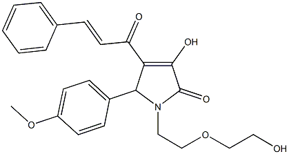 4-cinnamoyl-3-hydroxy-1-[2-(2-hydroxyethoxy)ethyl]-5-(4-methoxyphenyl)-1,5-dihydro-2H-pyrrol-2-one Struktur