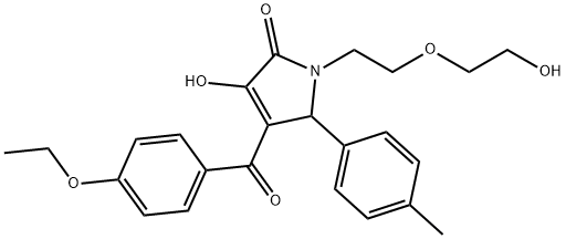 4-(4-ethoxybenzoyl)-3-hydroxy-1-[2-(2-hydroxyethoxy)ethyl]-5-(4-methylphenyl)-1,5-dihydro-2H-pyrrol-2-one Struktur