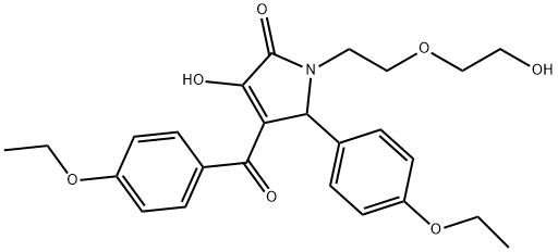 4-(4-ethoxybenzoyl)-5-(4-ethoxyphenyl)-3-hydroxy-1-[2-(2-hydroxyethoxy)ethyl]-1,5-dihydro-2H-pyrrol-2-one Struktur