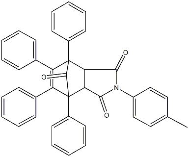 4-(4-methylphenyl)-1,7,8,9-tetraphenyl-4-azatricyclo[5.2.1.0~2,6~]dec-8-ene-3,5,10-trione Struktur