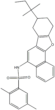 2,5-dimethyl-N-(8-tert-pentyl-7,8,9,10-tetrahydronaphtho[1,2-b][1]benzofuran-5-yl)benzenesulfonamide Struktur