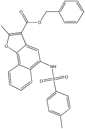 benzyl 2-methyl-5-{[(4-methylphenyl)sulfonyl]amino}naphtho[1,2-b]furan-3-carboxylate Struktur