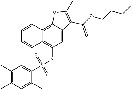 butyl 2-methyl-5-{[(2,4,5-trimethylphenyl)sulfonyl]amino}naphtho[1,2-b]furan-3-carboxylate Struktur