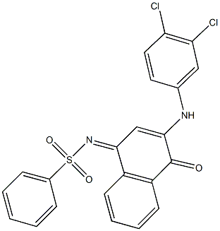 N-(3-(3,4-dichloroanilino)-4-oxo-1(4H)-naphthalenylidene)benzenesulfonamide Struktur